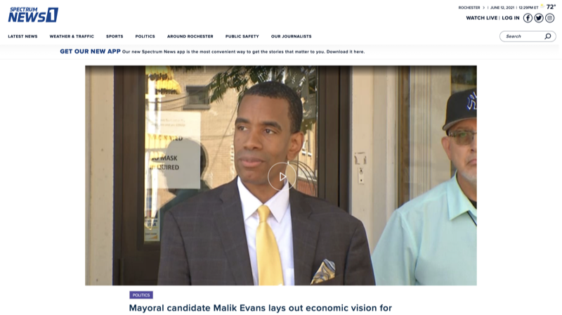 Mayoral candidate Malik Evans lays out economic vision for Rochester