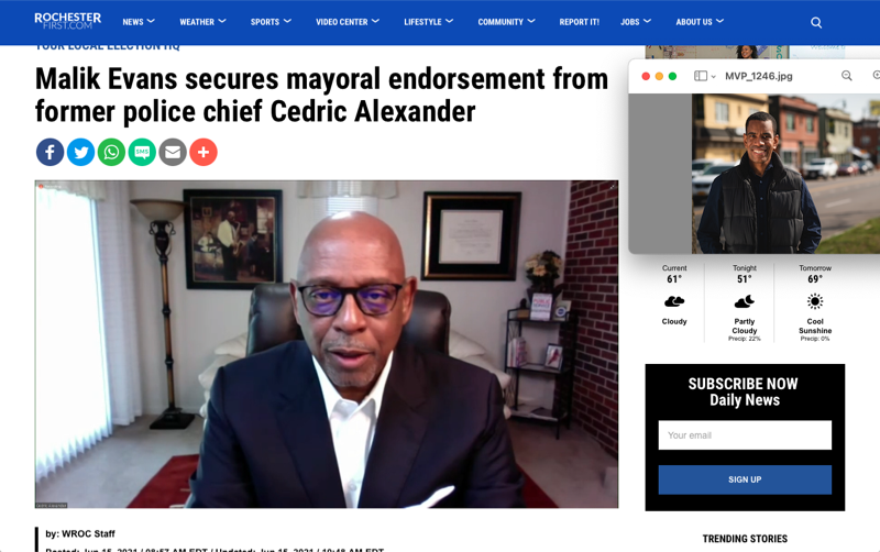 Malik Evans secures mayoral endorsement from former police chief Cedric Alexander