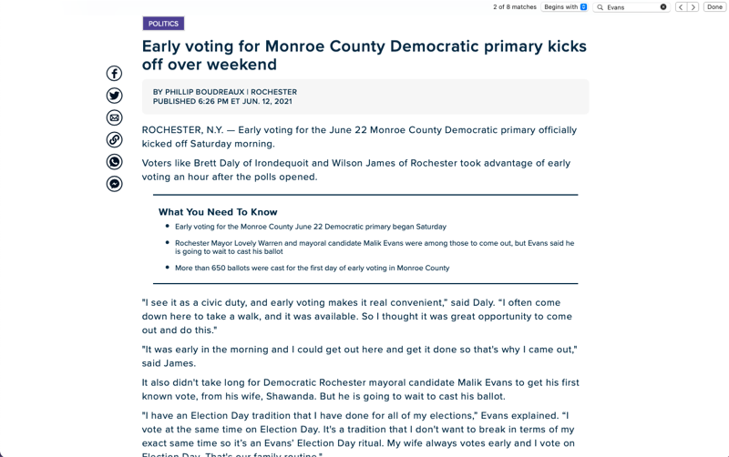 Early voting for Monroe County Democratic primary kicks off over weekend