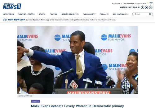 Malik Evans defeats Lovely Warren in Democratic primary for Rochester mayor